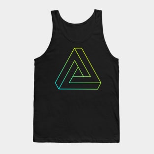 Impossible triangle with cyan to yellow gradient edge Tank Top